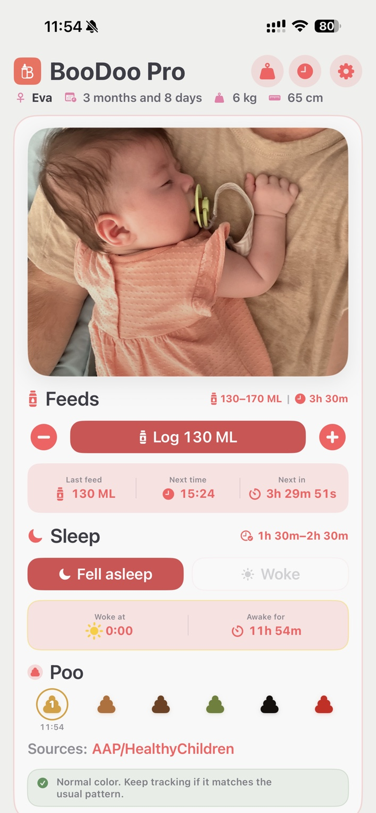 BooDoo app screenshot: Calm dashboard